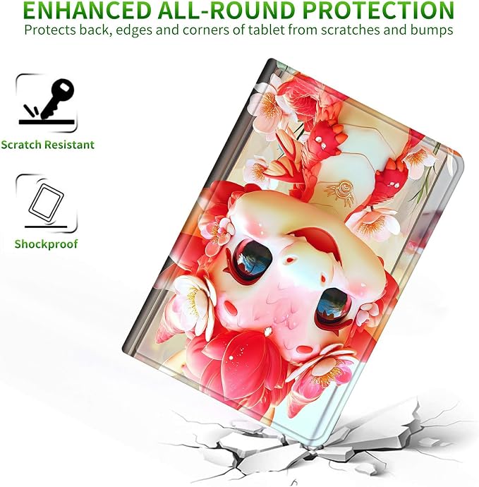 for Samsung Galaxy Tab S5e 10.5" 2019 SM-T720/T725 Case | Slim Leather Smart Cover with Multi-Angle Anti-Slip Stand [Auto Wake/Sleep] Shell for Women Men, Pink Dragon
