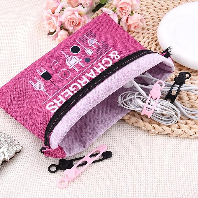 Sisadodo Charging Cable Organizer Travel Bag Toiletry Makeup Cosmetic Bags Medicine Med Toiletry Bag Pouch Diabetic Gifts Bags