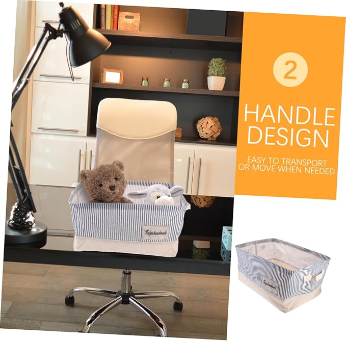 Alipis Portable Foldable Cloth Storage Basket for Pet Striped Organizer for Home Nursery and Playroom Versatile Sundry Container for Easy Storage and Organization