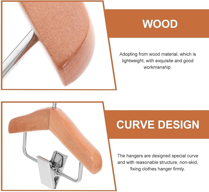 Alipis Portable Pet Garment Hanger Mini Dog Hanger Clip Dog Clothing Wooden Rack