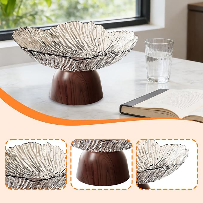Pedestal Fruit Bowl: Elegant Fruit Bowl with Stand, Decorative Serving Tray And PET Organizer for Dining And Home Parties, white