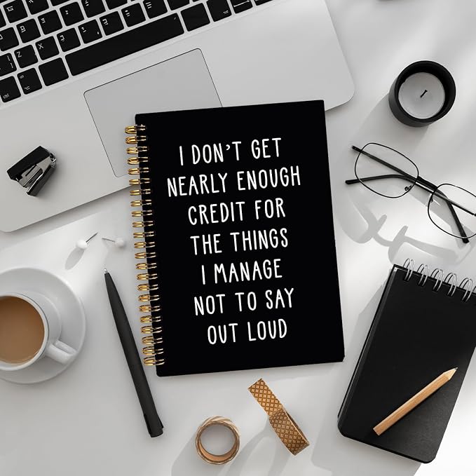 LIANGW Sarcastic Notebooks for Work, Funny Notebooks Journal | Funny Office Gifts for Coworkers, Funny Notebooks for Work, Office Humor Gifts Spiral Notebook Journal 5.5x8.3 Inch