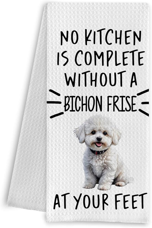 Bichon Frise Gifts Kitchen Towels, Bichon Frise Gifts for Women Dish Tea Towels, Dog Mom Gifts Hand Towels Kitchen Decor, Dog Lover Gifts, 16x24 Inch