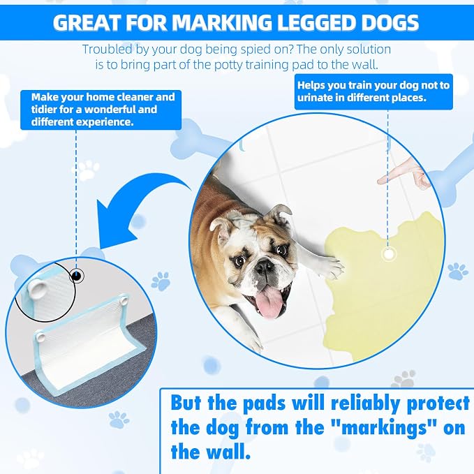 Potty Training Pad Magnetic Holder for Any Size of Puppy Pee Pad | Perfect for Leg-Lifting Marking Dogs, Strong Magnets Will Stick on Most Flat Surfaces