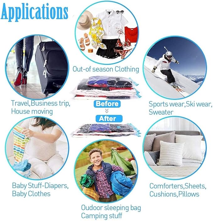 50 PACK Compress Vacuum Seal Storage Bag Space Saver LARGE size wholesale Deal