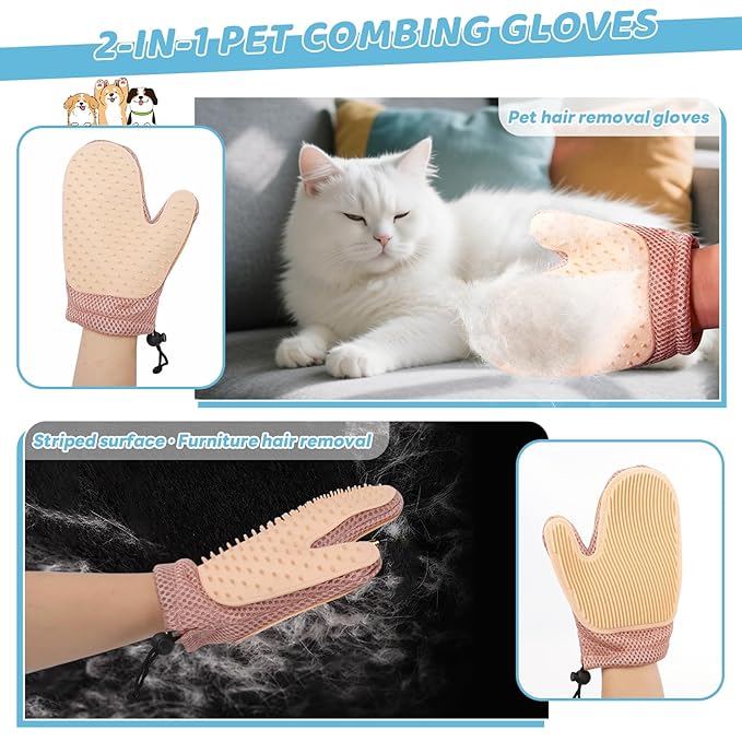 Pet Steam Brush for Dog & Cat – 3-in-1 Spray Hair Removal Comb for Shedding & Grooming, Softens Fur & Reduces Static – Water Brush for Long & Short Coats, Bath-Hating Pets, Includes Waterless Shampoo