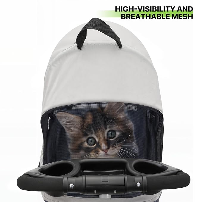 Magshion 3-in-1 Foldable Pet Stroller for Small to Medium Dogs and Cats | Dog Travel Jogger with Detachable Carrier, Cup Holder & Storage Basket, For Small/Medium Dogs & Cats Up to 33 lbs