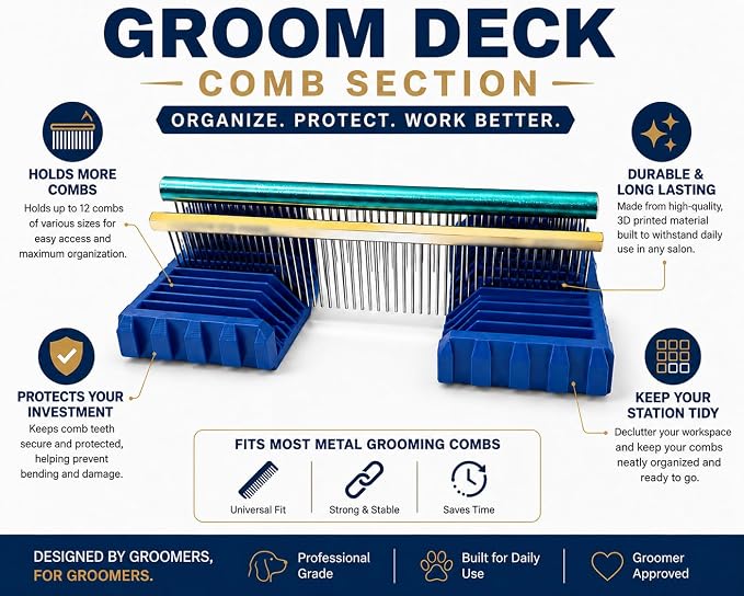 Groom Deck Modular Grooming Tool Organizer - Blue