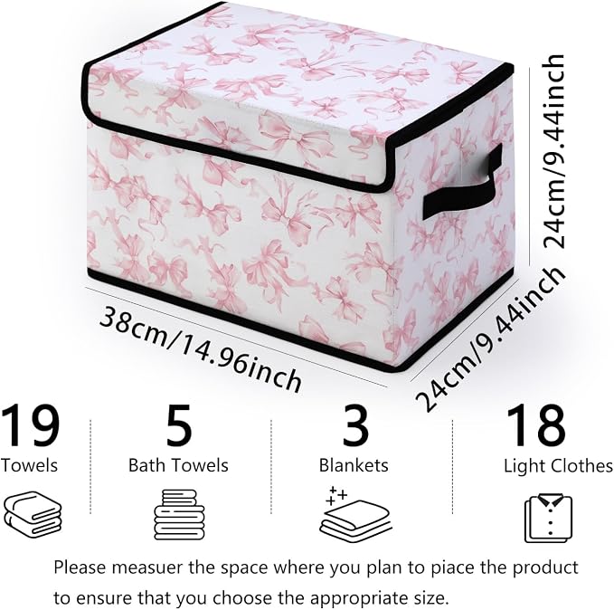 Stackable Storage Bins with Lids,Closet Organizers Fabric Box for Home and Office,Blanket Clothes Organizers,Under Bed Storage Containers 3 Pack