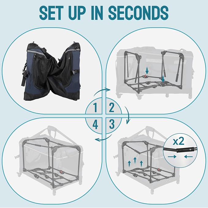 PEGIC 24-inch Rolling Extra Large Cat Carrier with Wheels | Spacious Travel Solution for Large Cats & Two Kittens, Reinforced Non-Sagging Base, For Car Rides & Vet Visits