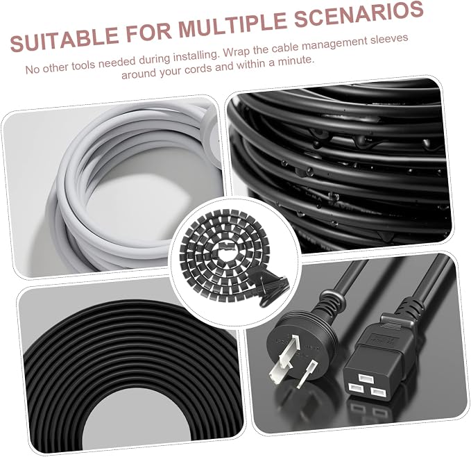 Generic Cable Tube Organizer Spiral Cable Wrap Coiled Tube Sleeve Wire Loom Tubing