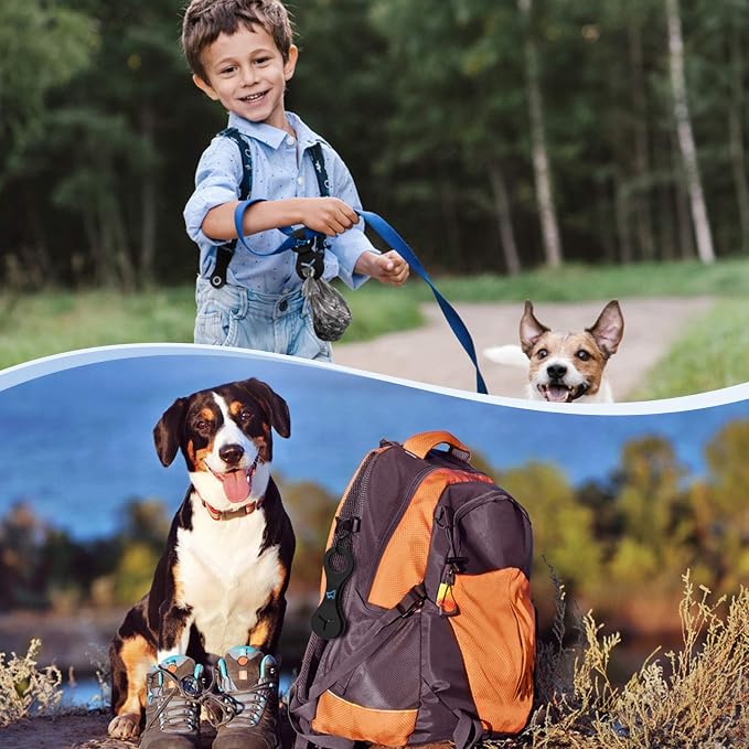 Dog Poop Bag Holder for Leash Waste Bag Carrier Dog Poop Bag Dispenser for Walking Running Bicycle Accessory 2 Pieces (Mixed Blue)
