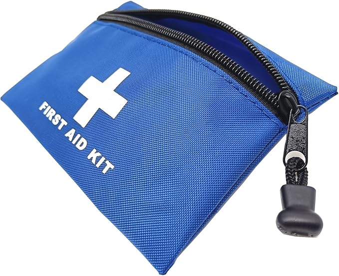 Red Emergency Bag First Aid Small Empty Travel Rescue Pouch First Responder Storage Medicine Pocket Bags for Car Home Office Kitchen Nurse Sport Outdoors Bag Only (Blue 16x11cm)