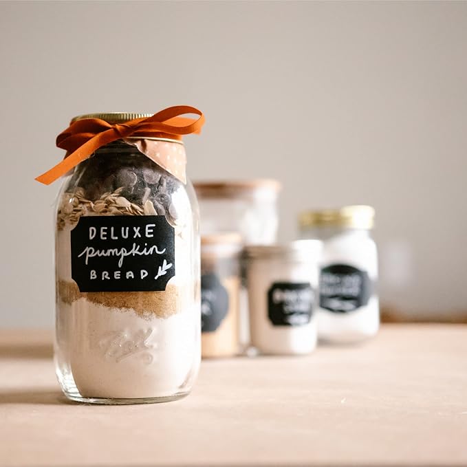 96 Chalkboard Labels for Storage Bins, Chalkboard Stickers with Chalk Maker, Chalk Labels for Kitchen Containers Organizing, Removable Black Food Pantry Jar Label Stickers for Glass Bottles