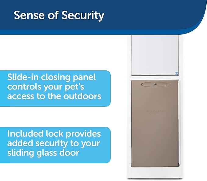 PetSafe Sliding Glass Pet Door, 1 Piece, Large-Tall Dogs to 130 lb, Bronze | Adjustable Height 75 7/8 to 80 11/16 Inches, No-Cut DIY Install into Existing Track, Magnetic Flap, Durable Aluminum Frame