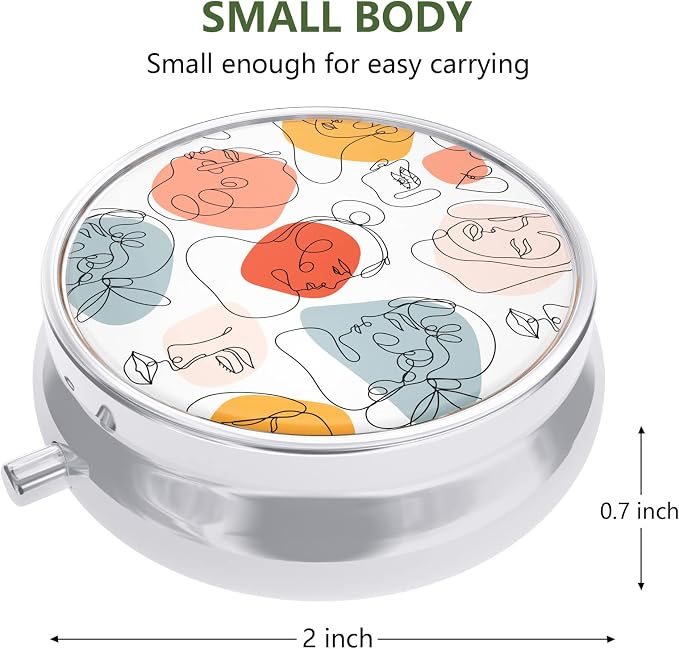 Pill Box, Small Pill Case for Purse & Pocket, Travel Medicine Organizer | Cute Travel Medicine Organizer, Portable Medicine Container Holder to Hold Vitamins, Medication, Fish Oil & Supplement