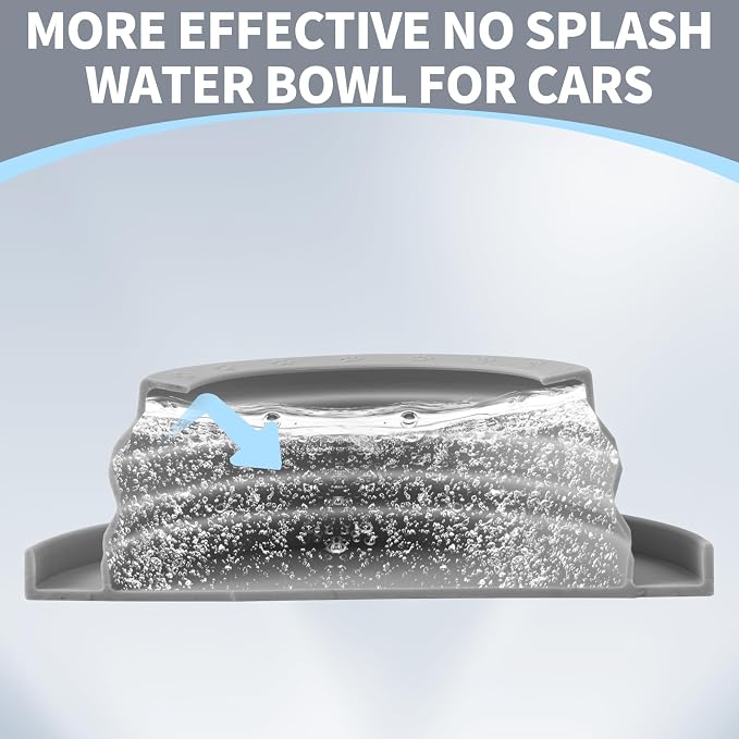 Spill Proof Dog Water Bowl for Car Road Trip, Collapsible Pet Travel Bowl | Silicone Foldable Dog Bowl, No Splash Water Dish on Car, Ant Away Food Feeder Travel Bowl for Pets Camping Hiking Trips