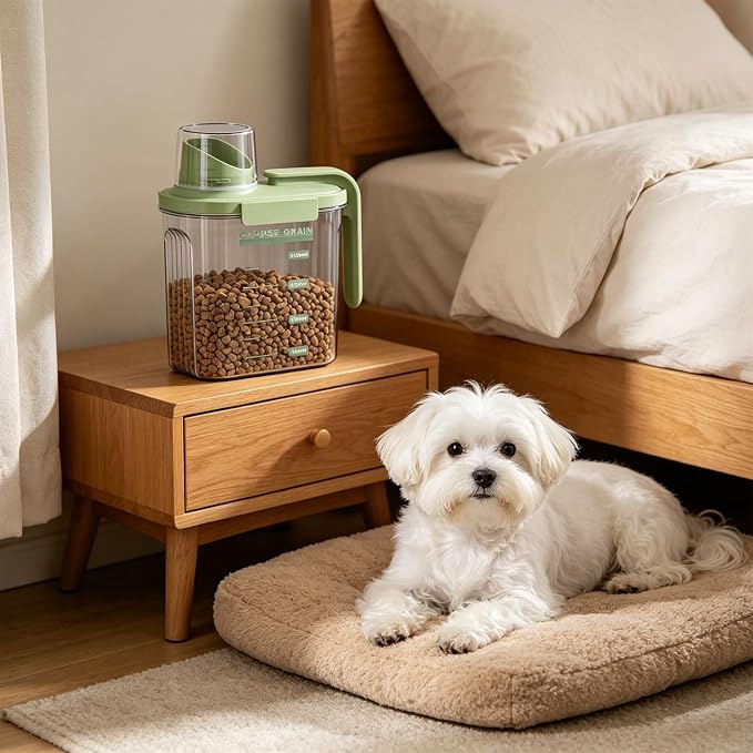 Sturdy ABS Pet Holder with Sealed Construction for Freshness and Comfortable Carry Handle Portable Pet Treat Holder