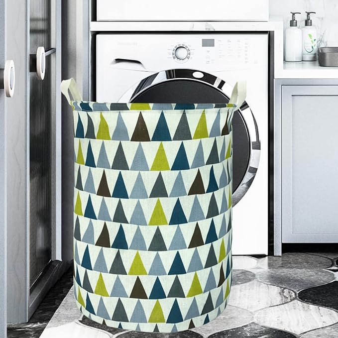 Merdes 19.7’’ Waterproof Foldable Laundry Hamper, Dirty Clothes Laundry Basket, Linen Bin Storage Organizer for Toy Collection (Triangle2)