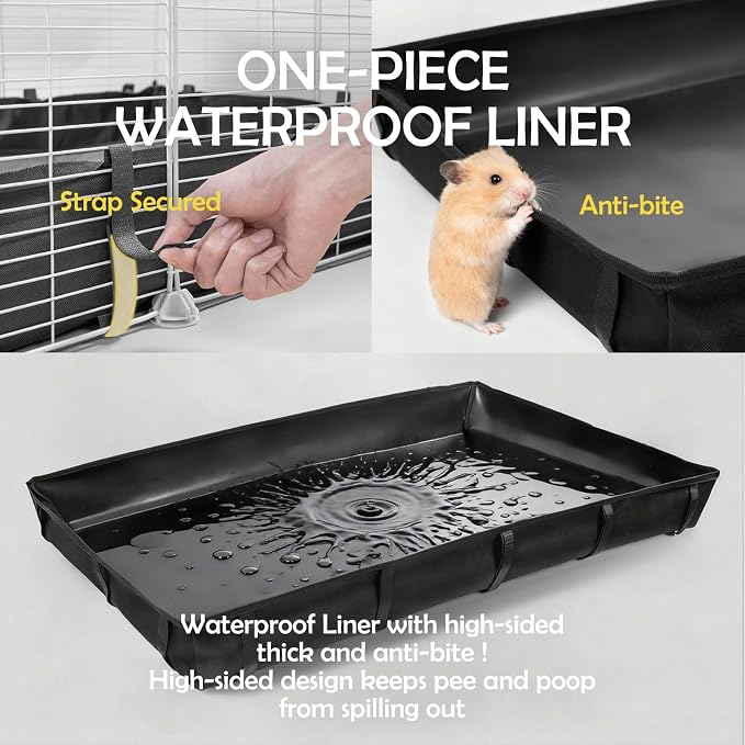 MEEXPAWS Guinea Pig Cages, Bunny and Rabbit Cage Large 42"L x 28"W x 28"H | Small Animal Playpen with Storage Space, Top Cover, Waterproof Liner and Washable Pee Pad, Indoor Pet Enclosure for Kitten
