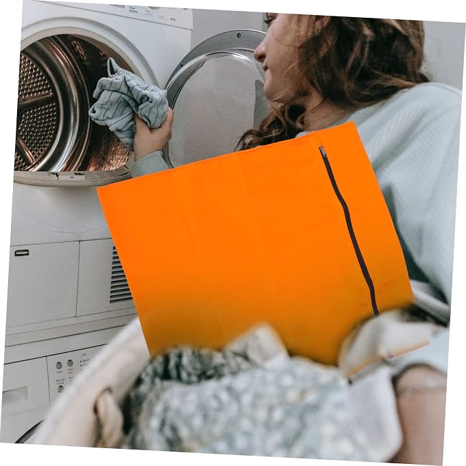 Ipetboom Pet Laundry Bag Capacity Mesh Washer Bag for Dog Clothes Tangle and Deformation Portable Storage and Travel Organizer Lightweight in Orange