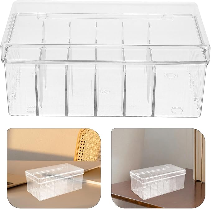 PRETYZOOM Multi-grid Pet Cable Storage Organizer Box with Compartment Design for Cord Organization and Desk Accessory Storage, Suitable for Office and Home Use with USB Cable Holder