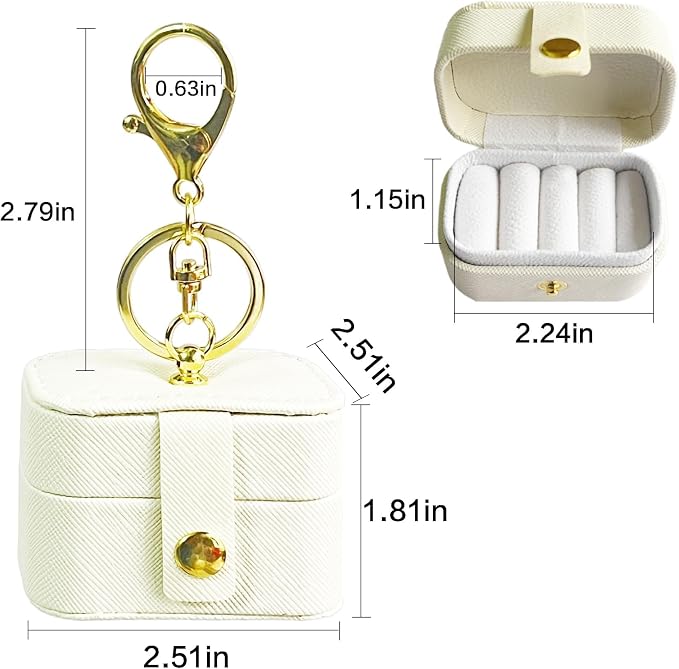 Ring Bearer Pillows for Dog Collar, PU Leather Wedding Ring Pillow Box for Pet, Mini Ring Holder Pouch Box, Earrings Storage Box for Proposal Engagement Wedding Ceremony Party Ivory
