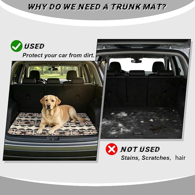 Howilath Ethnic Aztec Tribal Trunk Liners for Cars All Weather Car Cargo Liner Universal Rear Trunk Protection Non-Slip Vehicle Interior Accessories