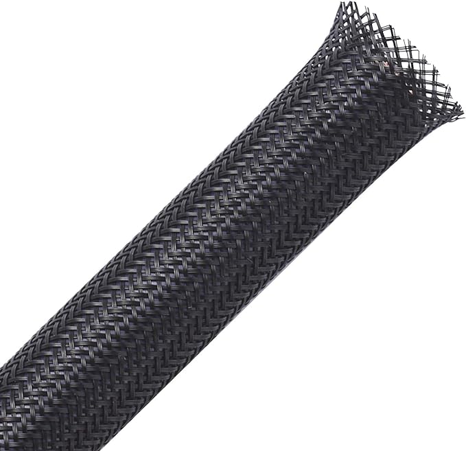 100ft - 1 inch PET Expandable Braided Sleeving – Black – Alex Tech Braided Cable Sleeve