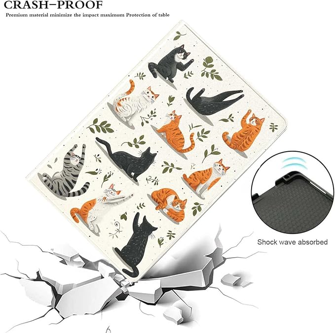 for Samsung Galaxy Tab A8 10.5 Inch 2022 (SM-X200/X205/X207) Tablet Case,Premium Leather Folio Stand Auto Wake/Sleep,Multiple Viewing Stand,Cute Cats