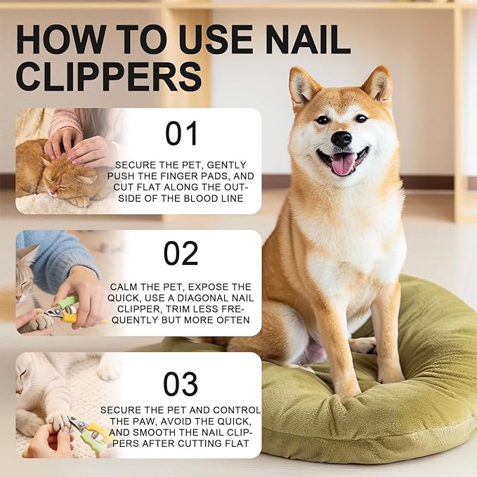 Yellow Green Dog Nail Clipper with Fish-Tail Ergonomic Handle Plier Style Dog Claw Clippers with Guard Heavy-Duty Dog Toenail Clippers Professional Pet Nail Trimmers for Large Dogs and Cats