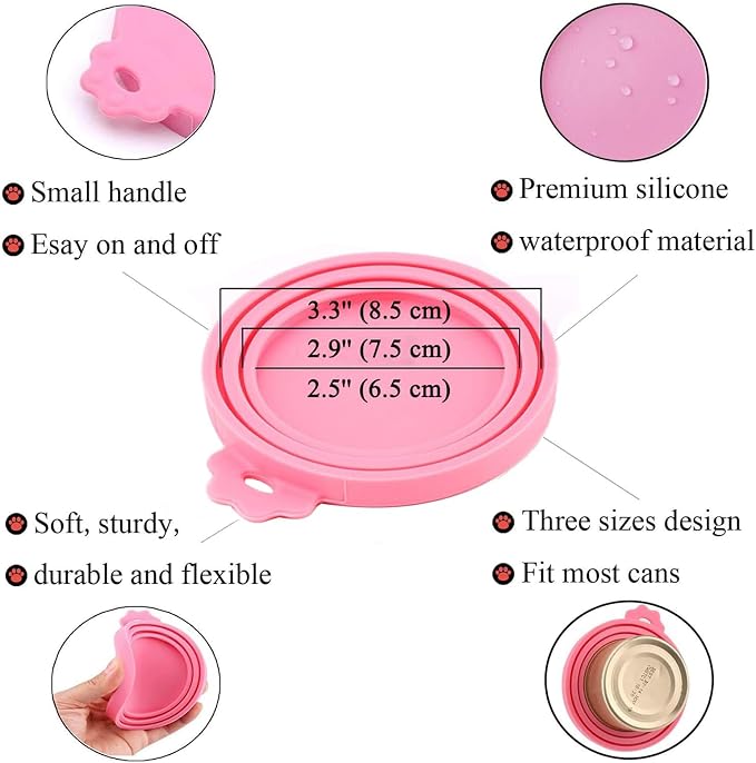 Food Can Covers/4 Pack/Universal BPA Free Silicone Dog Cat Tin Lids for Dog and Cat Food/Fits All Standard Size Can Tops for Pet Food Storage(Mix Color1)