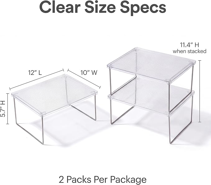 Kitchen Storage Accessories, Foldable Shelf 2 Pack | Stackable shelf cabinet organizer, for pantry, countertop, saving your kitchen storage space.