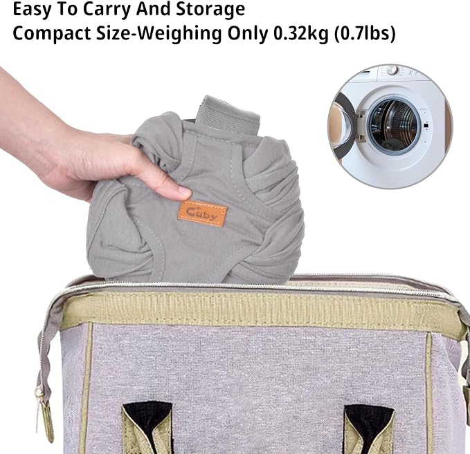 Swaddle Dog Sling Carrier for Small Dogs, Front Pet Sling Carrier Chest,Hands Free Adjustable Cat Sling Carrier Soft Cotton Reducing Pain Puppy Sling Carrier for Small Pet Up to 10lb (Light Gray)