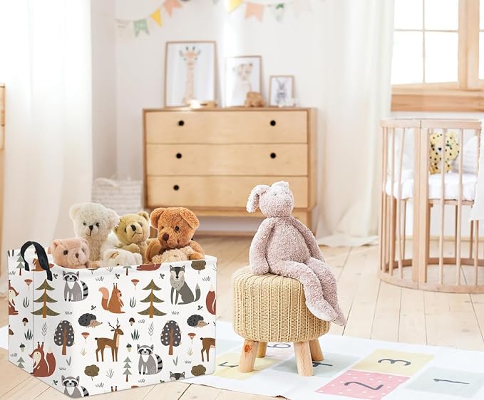 Rectangular Kids Storage Bin Gift Basket - Cute Kids Toy Organizer Shelf Book Basket Room Decor(Animal)
