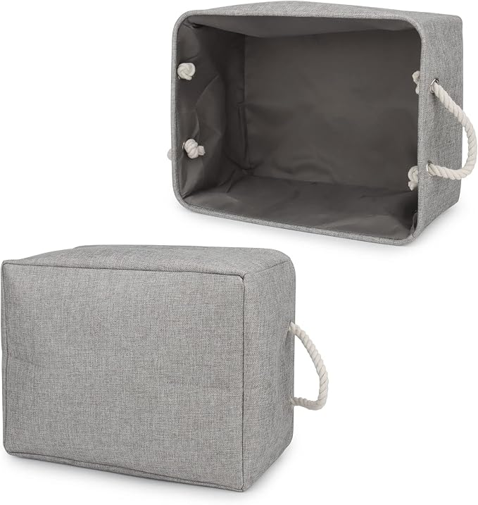 Personalized Dog Toy Storage Basket Bin, Customized Pet's Name Storage, Collapsible Organizer Box for Dog Toys, Clothing, Apparel & Accessories (Grey, L)