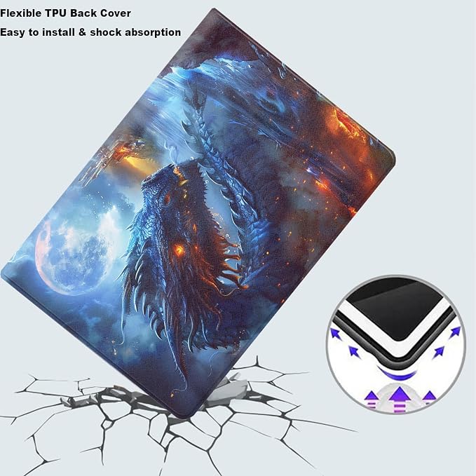 Tablet Case for iPad Air 11 Inch M3/M2 (2025/2024),iPad Air 5th/4th Gen (2022/2020),Shockproof Protective Cover with Stand,Auto Wake/Sleep,Dragon