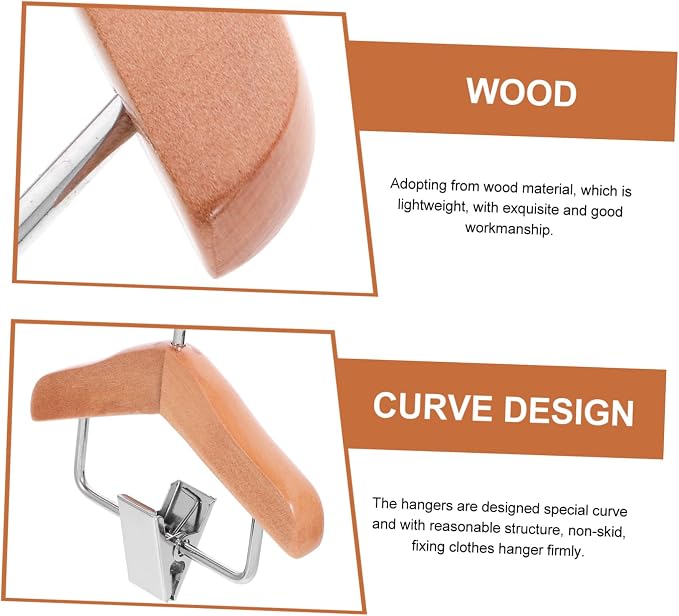 Happyyami Wooden PET Clothes Hanger Rack Mini Size Dog and Cat Apparel Clip Hanger Sturdy Hanging Support for Puppy and Kitten Outfits