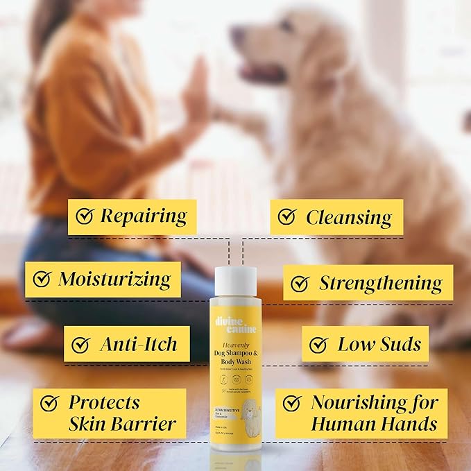 Dog Shampoo and Body Wash - 13.5 Fl Oz of Ultra Sensitive Dog Wash - Made with Aloe and Chamomile for a Healthy Skin and Coat - Made in the USA