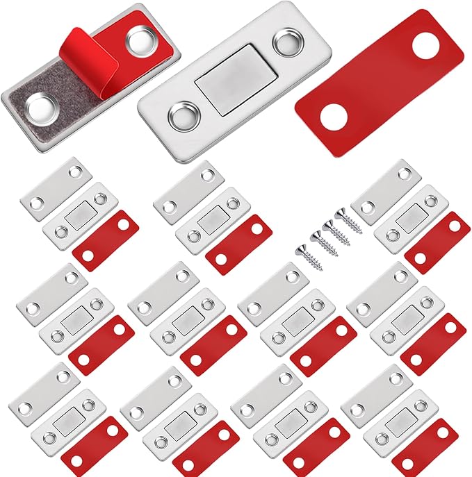 Cabinet Magnetic Catch 12 Pack Ultra Thin Cabinet Door Magnetic Catch for Drawer Magnet Adhesive Cabinet Latch Magnetic Closures for Sliding Door Closure Kitchen Closet Closer
