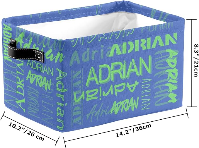Personalized Storage Bins with Name Custom Kids Storage Basket Cubes Organizer with Handles for Organizing Boys and Girls Toys Shelf Closet Nursery Baskets Boxes, 1 Pack