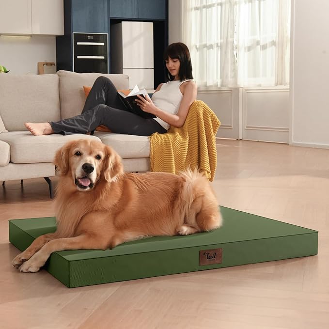 Jumbo Waterproof Orthopedic Dog Bed for Extra Large Dogs | Egg Crate Foam, Pressure Relief, Fits 54x37 Crates, Machine Washable 1680D Oxford Cover, Indoor & Outdoor Use, Up to 150 lbs