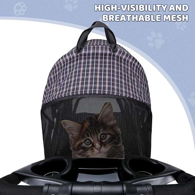 Magshion 3-in-1 Foldable Pet Stroller for Small to Medium Dogs and Cats | Dog Travel Jogger with Detachable Carrier, Cup Holder & Storage Basket, For Small/Medium Dogs & Cats Up to 33 lbs