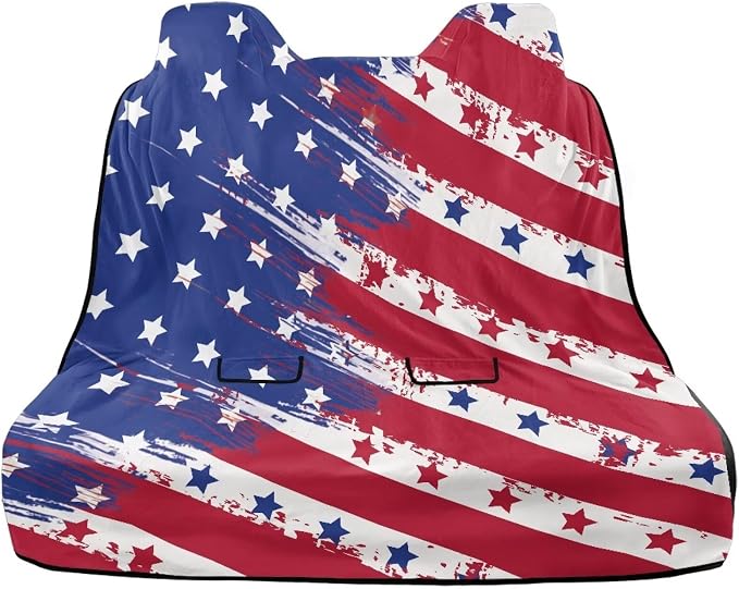Renewold Car Rear Seat Towel Cover, Cat Dog Back Seat Cover, for Truck SUV Van Sedan, Towel Blanket After Gym Yoga Running, Star Pattern, for Women Men, Beach Picnic Blanket Pads