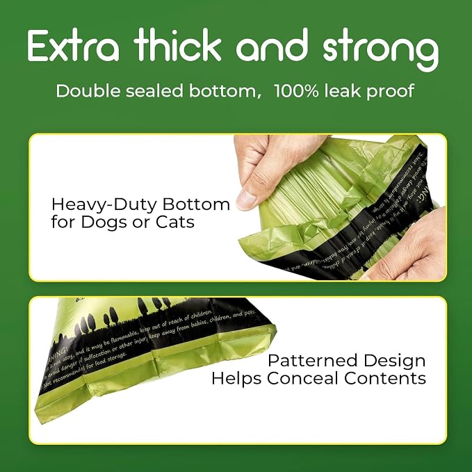 ATIFBOP Biodegradable Dog Poop Bags 150 Count 10 Rolls with Dispenser, Thicken and Leak Proof Poop Bag Holders for Leashes(Scented) | Strong & Extra Thick 9×13 Inch Refill Bags for Dog Walks, Cat Litter Cleanup, Baby Diaper Disposal & Everyday Carry