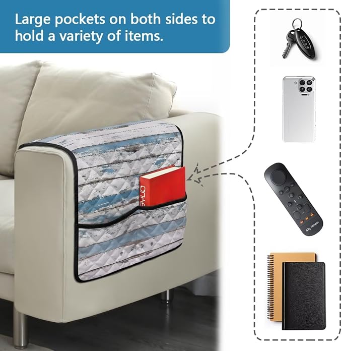 Sofa Arm Covers Stretch Armrest Covers Washable Couch Arm Cover Stains Resistant Recliner Arm Cover Anti-Slip Armrest Slipcovers Furniture Protector Wood