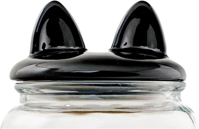 10 Strawberry Street Cat Ears Pet Treat Canister, Black