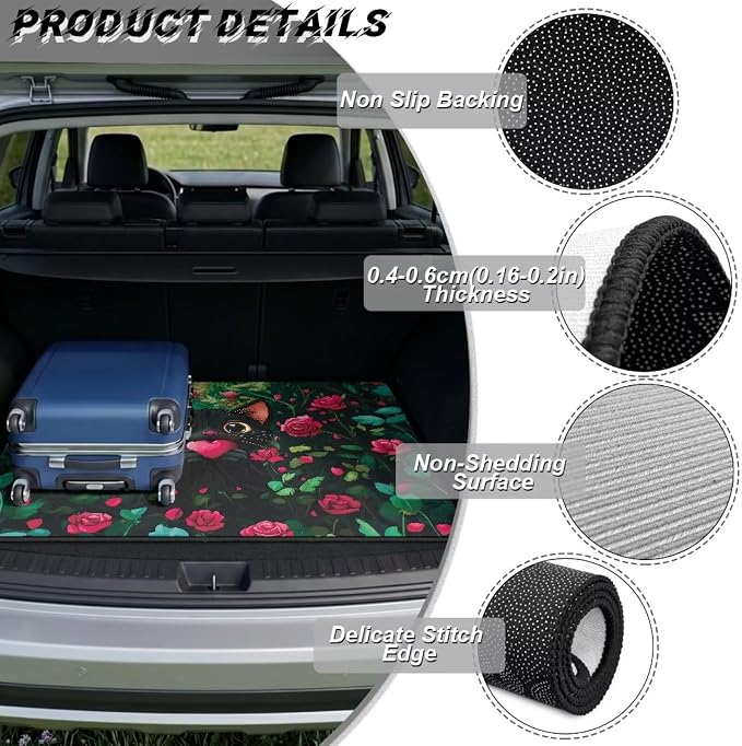 Heart Cat Car Trunk Mat 29" x 39"Inch Non Slip Rear Trunk Protection Cargo Liner Universal Vehicle Interior Accessories Fits for Most Car Models, Dustproof
