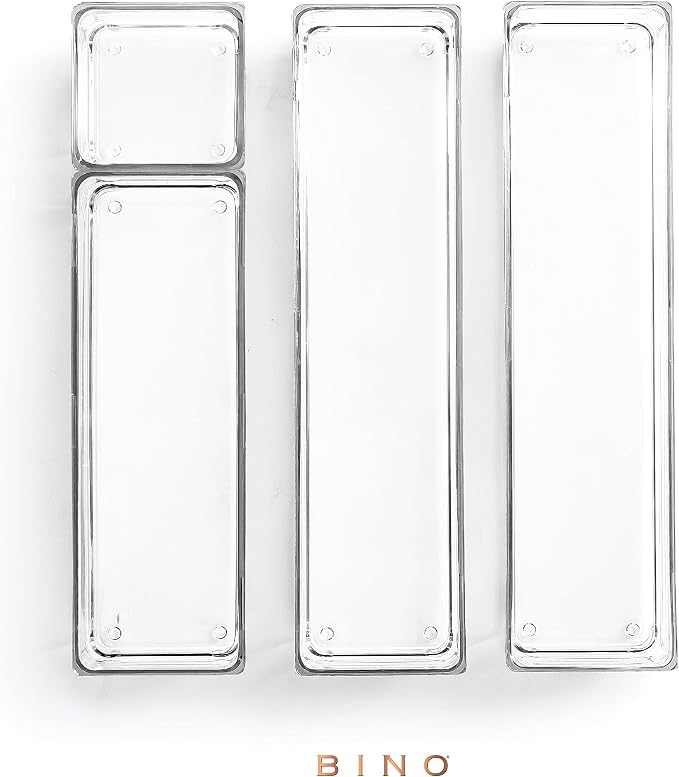 Bino 4-Piece Drawer Bin Set | THE MODULAR | Bathroom & Desk Drawer Organizer Bins - Large