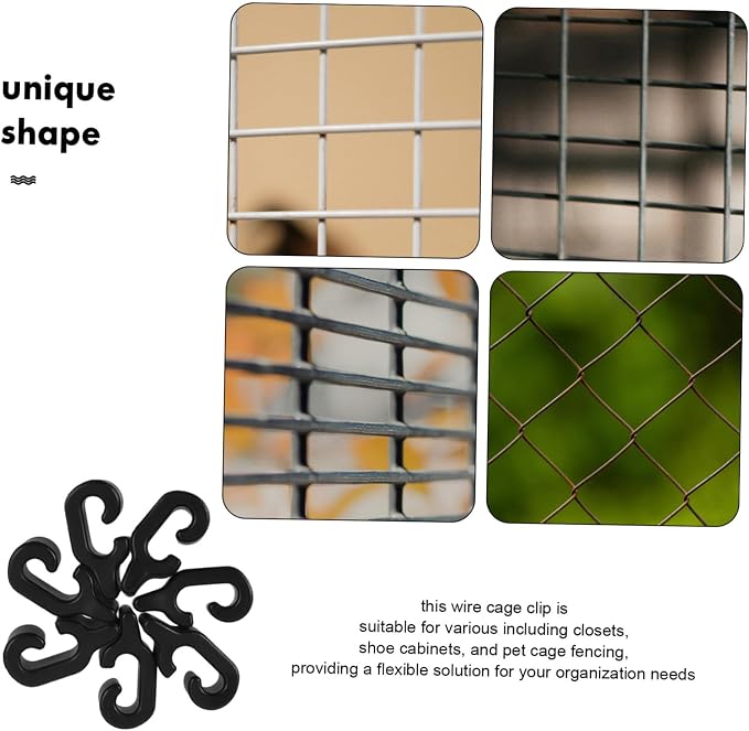 Zerodeko 40pcs Storage Cabinet Buckle Pet Gate Locks Animal Gate Latches Crate Door Buckles Rabbit Cage Clips Pet Fence Connectors Buckle Connectors Strong Clamps Crate Locks Black Plastic